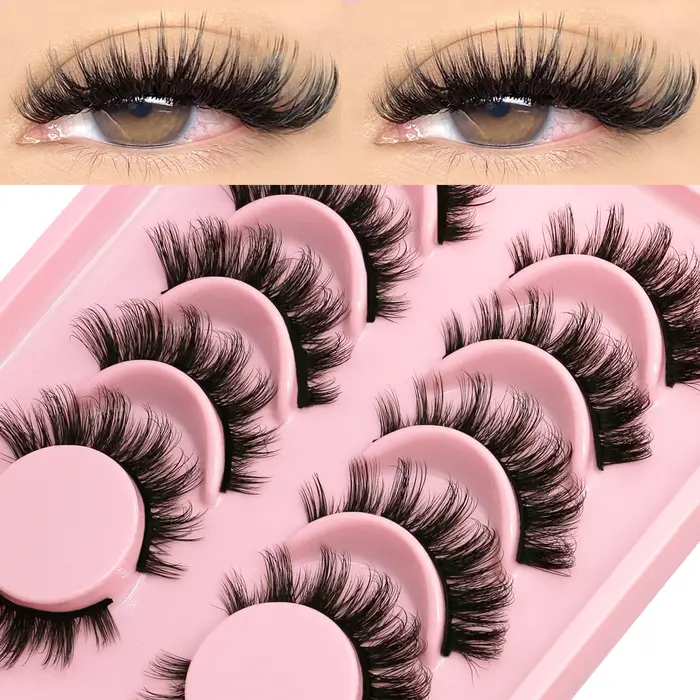 GROINNEYA Faux cils oeil de chat Faux cils de vison cils vaporeux dramatique longs cils épais Volume