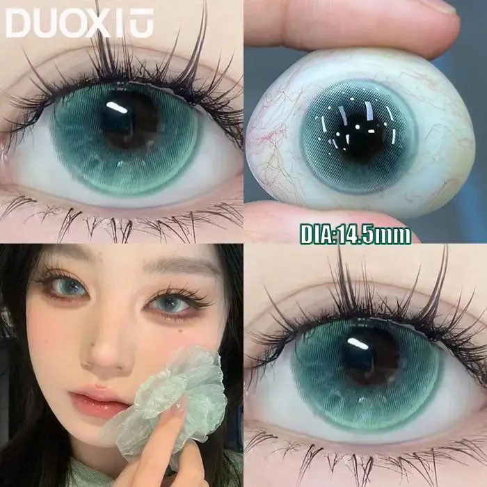 DUOXIU-Lentilles de contact coréennes avec délinquants, lentilles vertes, yeux, beauté colorée, util