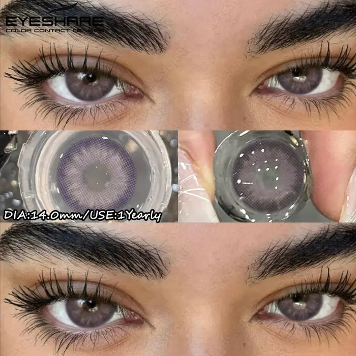 EYESHARE Lentilles de contact colorées grises pour embellir les yeux 1 paire, lentilles de contact b