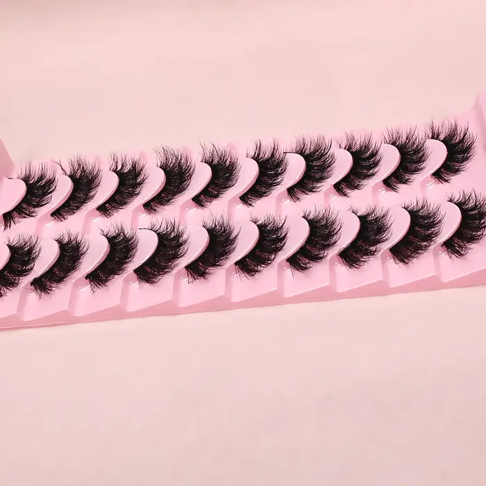 10 paires de faux cils 3D moelleux