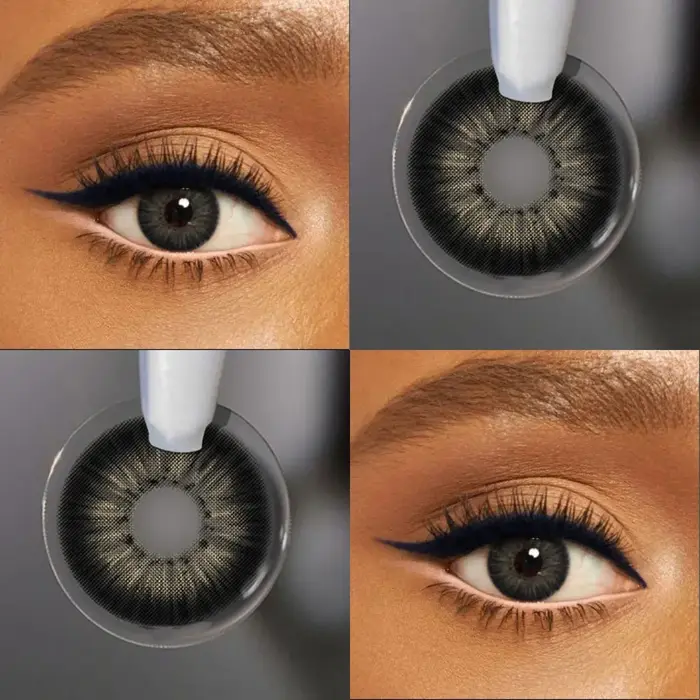 Lalens 1 paire de lentilles de contact colorées marron et noires pour les yeux