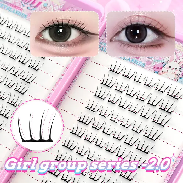 【Style K-pop 2.0】Faux cils autocollants - Pas besoin de colle