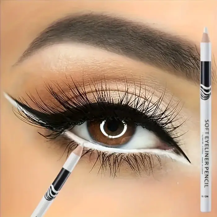 Stylo Eyeliner intérieur blanc avec tige en bois