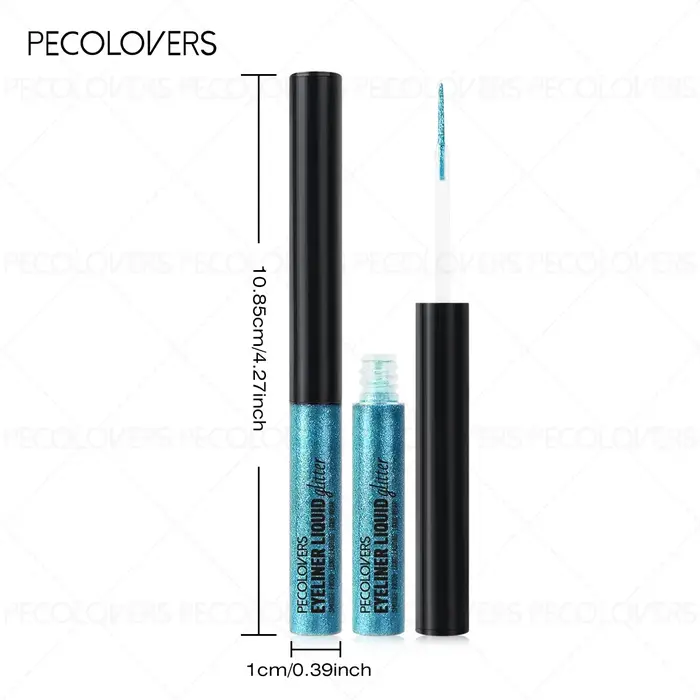 1PC Eyeliner bleu ciel avec des couleurs nacrées éblouissantes et des effets scintillants