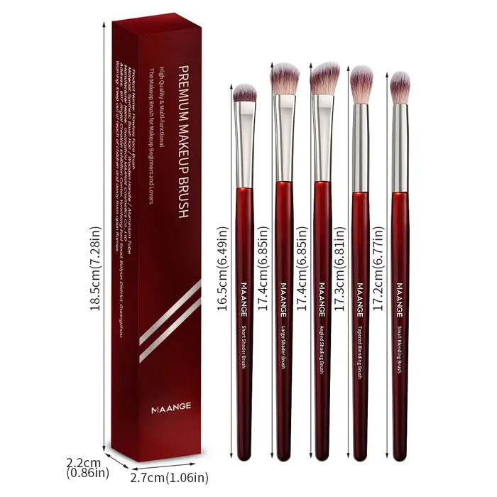 MAANGE 5 pièces ombre à paupières ensemble de pinceaux de maquillage correcteur brosse yeux cosmétique poils souples