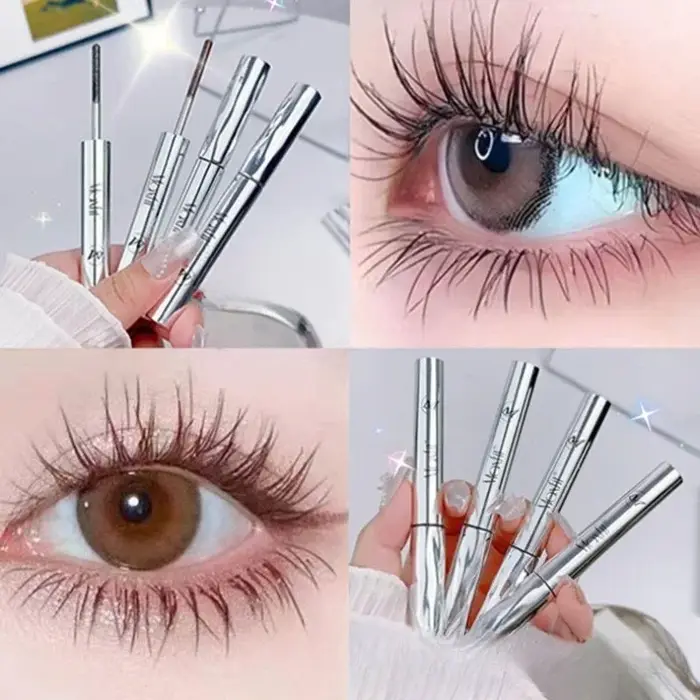 Mascara à tête de brosse spirale imperméable - Tube en acier