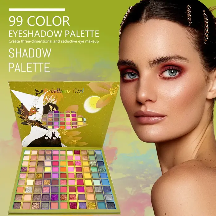 Plaque de maquillage pour les yeux arc-en-ciel 99 couleurs