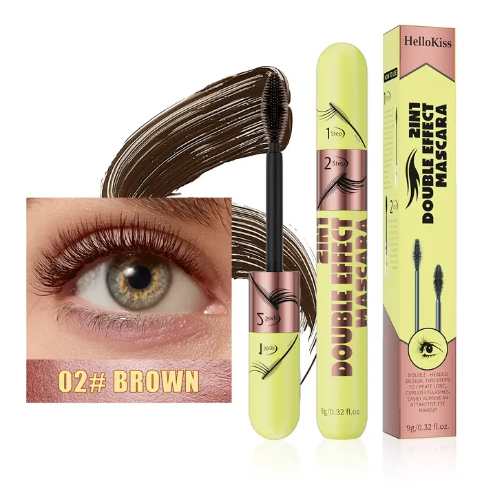 [Rímel marron à double tête de brosse] Mascara marron imperméable avec double tête de brosse – Anti-