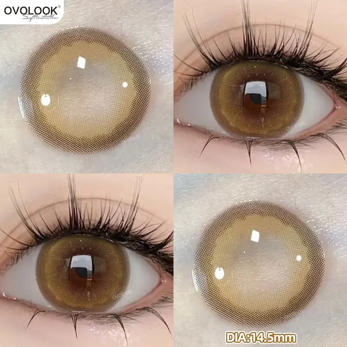 OVOLOOK-1 Paire de lentilles de contact marron grandes pour maquillage des yeux grandes lentilles no