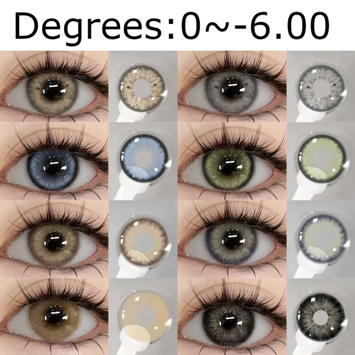 AMARA 0 ~-6.00 degrés 1 paire de lentilles de Contact colorées pour myopie pour les yeux