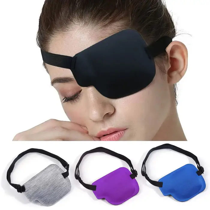Patch oculaire noir à rainure en mousse 3D réglable