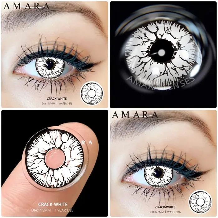 AMARA CAT EYE Cosplay lentilles de Contact de couleur bleue pour les yeux maquillage annuel Hallowee