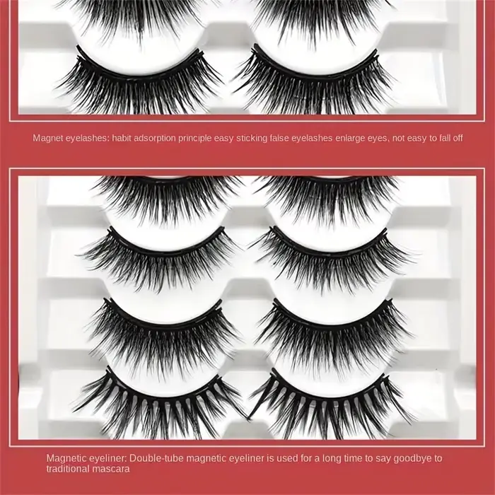 12 paires de ensembles de faux cils magnétiques