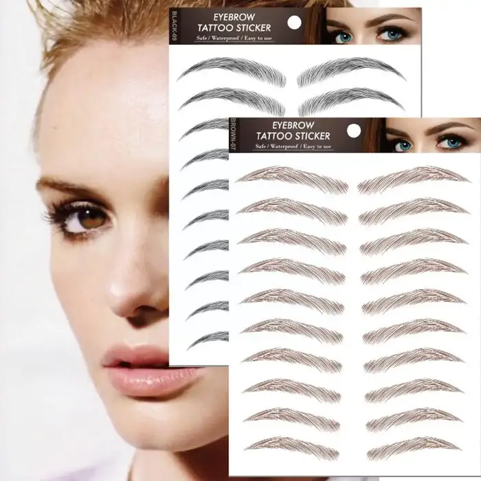 Autocollants de sourcils ressemblant à des cheveux 6D