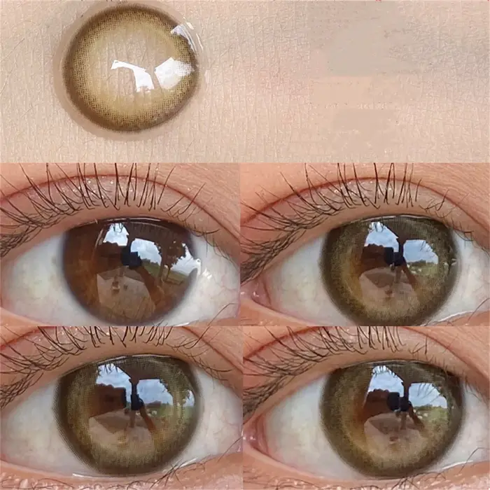 Lentilles de contact colorées douces, gelée de miel, prescription pour myopie, maquillage de beauté,