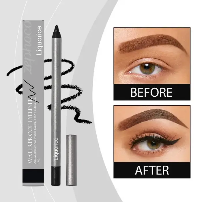 Crayon Gel Eyeliner Couleur Réglisse Lisse Texture Soyeuse Longue Durée Anti-Décoloration Imperméabl