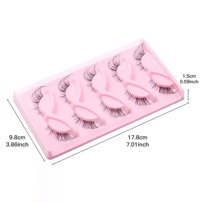 5 paires de faux cils effet œil de renard