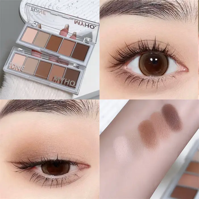 MYHO coréen cinq couleurs fard à paupières Palette plein mat brun Contour du visage ombre