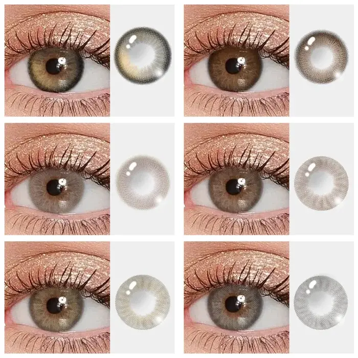 1 paire/2 pièces lentilles marron naturel de mode 14mm