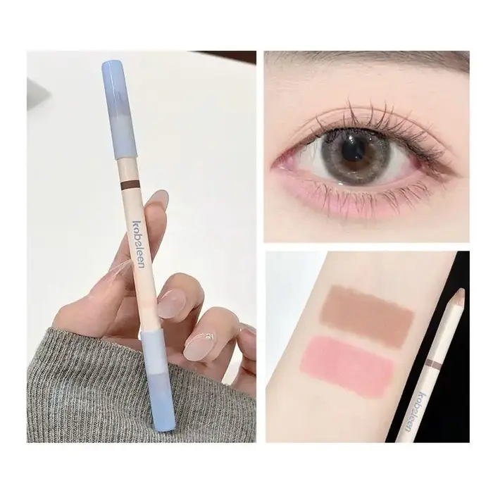 Crayon pour les yeux multifonctionnel double-embout, effet mat velours, soyeux, longue tenue, waterp