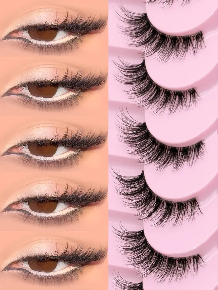 GROINNEYA Les cils œil de chat créent un look naturel Demi-cils avec extrémités ailées