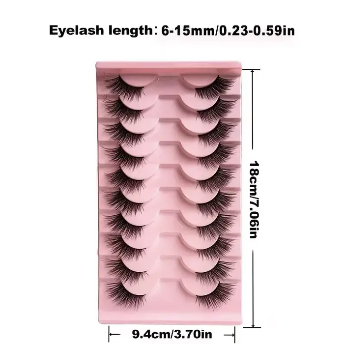 10 paires de cils épais effet œil de chat