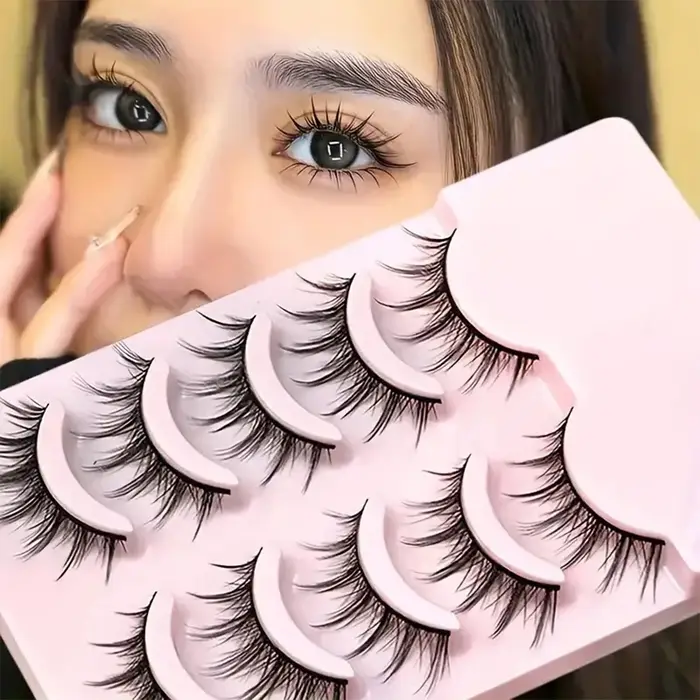 Faux cils épais, naturels, minces et volumineux en 5 paires - pour créer facilement des yeux éclatan