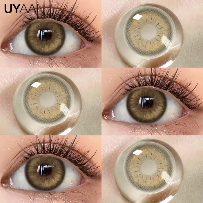 UYAAI nouvelles lentilles de contact colorées pour les yeux élèves de couleur verte Contacts oculaires bleus naturels