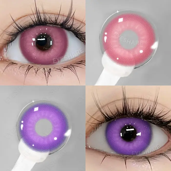 Lentilles violettes pour les yeux