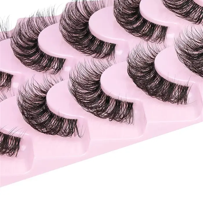 10 paires de Faux cils 6D Super moelleux et vaporeux