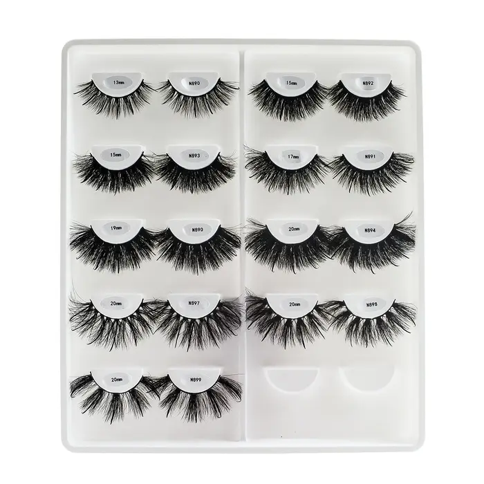 REDSIREN Faux cils en vison pointes vaporeux épais naturel pleine bande