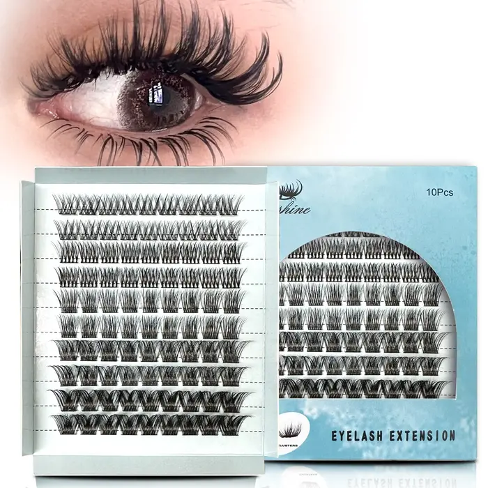 Faux-Cils en Faux Vison Naturels Réutilisables, Mélange de Cils Segmentés, Très Doux, Grande Boîte, Abordable GT, DIY