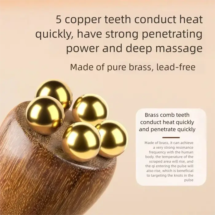 Outil de Massage des yeux masseur de visage bois laiton petit Lotus soins