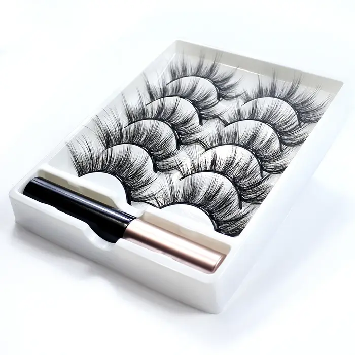 REDSIREN 5 paires de cils magnétiques avec Eyeliner
