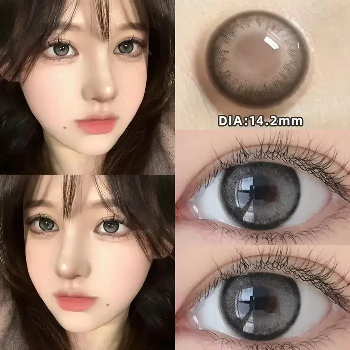 1 paire (2 pièces) lentilles de Contact marron naturel pour les yeux