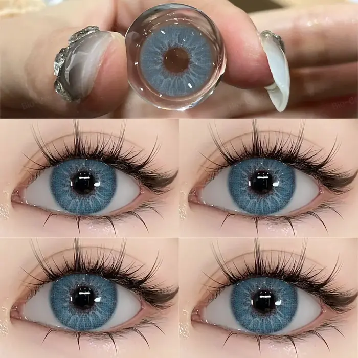 Bio-essense 2 pièces lentilles de Contact bleues pour les yeux lentilles de Contact colorées naturel