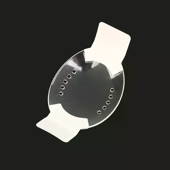 Bouclier oculaire auto-adhésif en plastique transparent