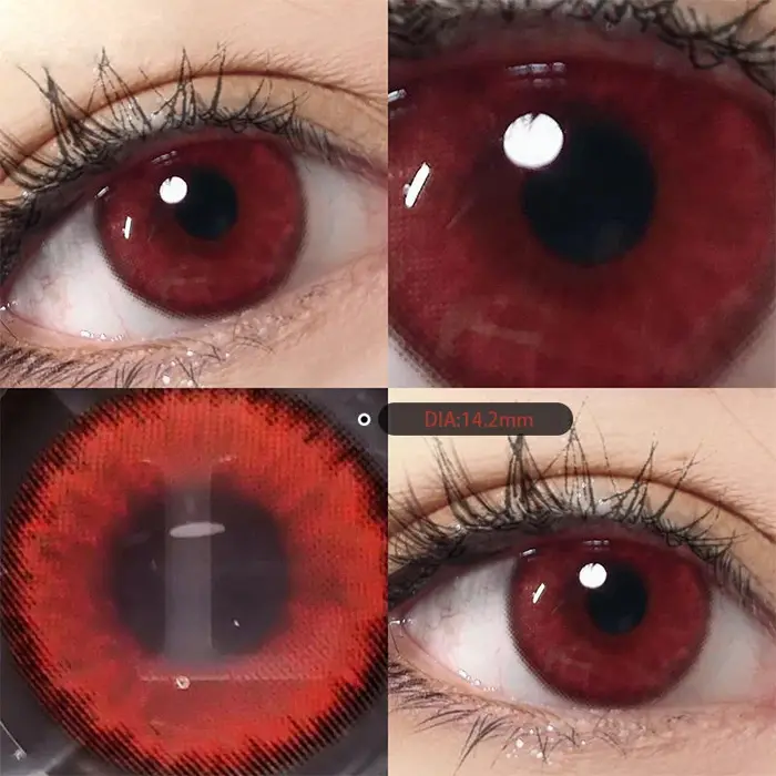 Lentilles de couleur naturelle pour les yeux, 2 pièces, lentilles de Contact de couleur annuelle pour les yeux, beauté rouge, mode, lentilles d'animation de grand diamètre, cosmétiques