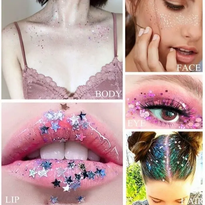 6 pièces/ensemble paillettes visage paillettes Gel maquillage