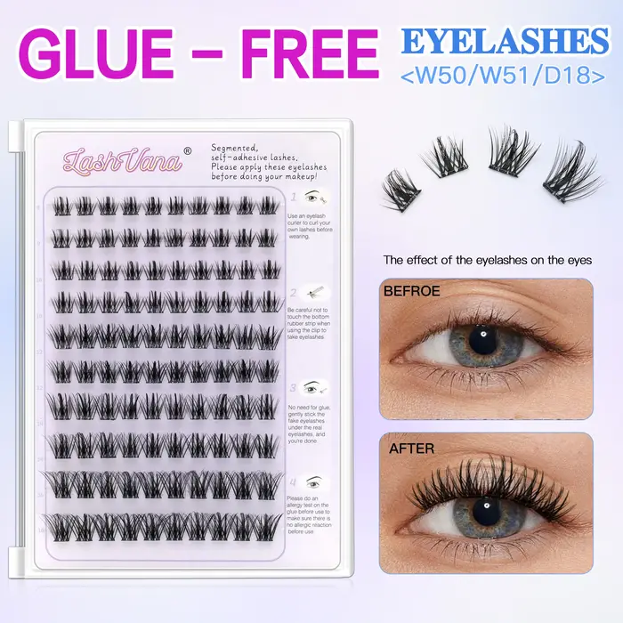 Faux cils autocollants sans colle