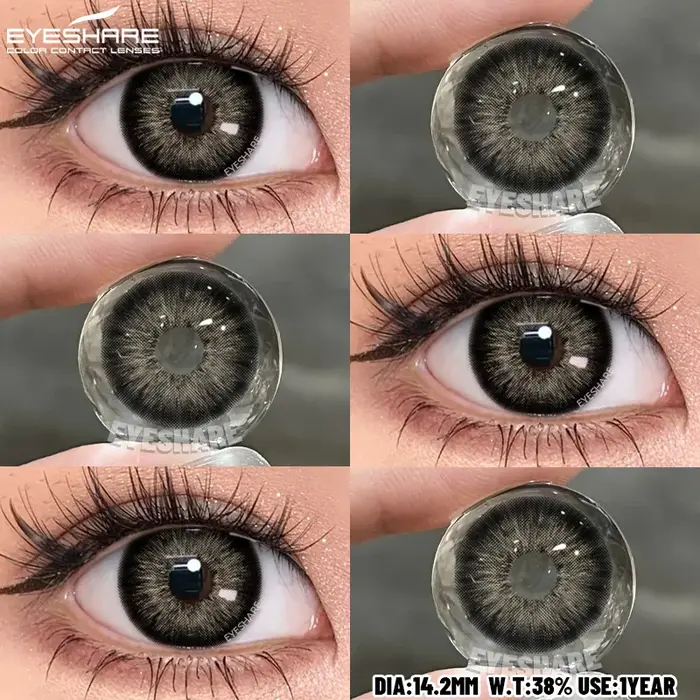 EYESHARE 1 Paire de Lentilles de Contact Marron pour des Yeux Grands et Naturels, Lentilles Cosmétiq