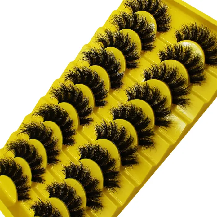10 paires de faux cils russes moelleux 3D