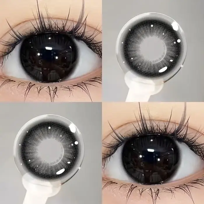 YIMEIXI 1 paire de lentilles de Contact noires 14.5mm pour les yeux avec myopie 0 à -8.00 degrés 1 jour utilisation