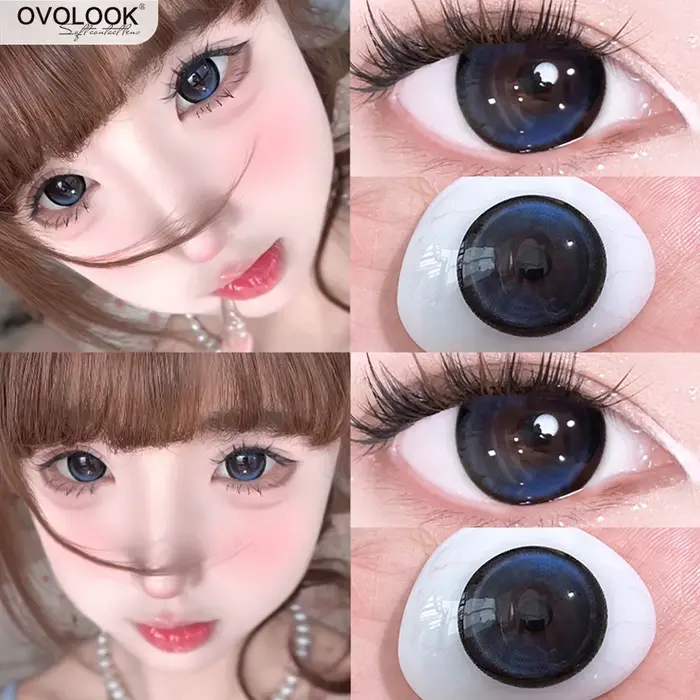 OVOLOOK - Lot de 2 lentilles de contact colorées bleu cristal