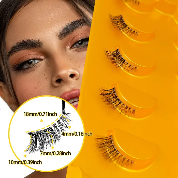 5 paires d'yeux de chat-moitié faux cils