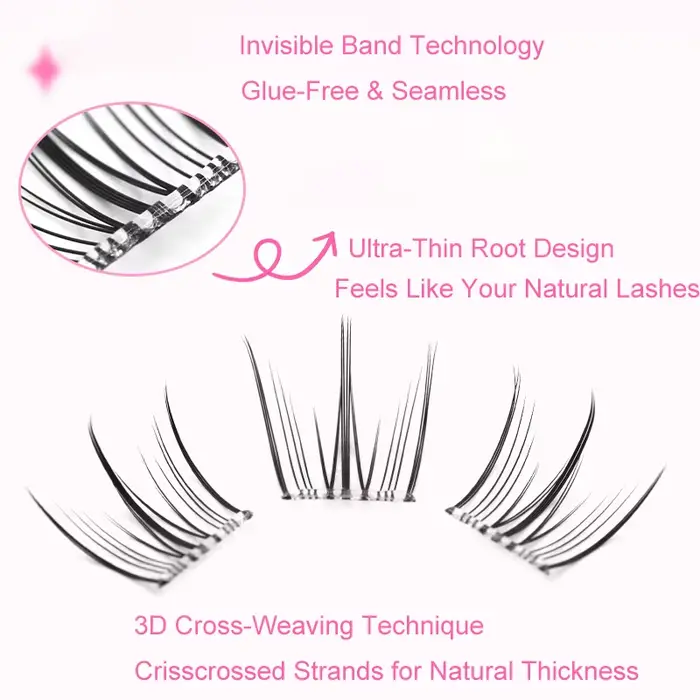 Cils sans colle de Style coréen pour filles, grande capacité, naturels, vaporeux, faciles à applique