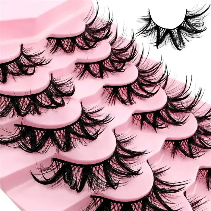 7 paires de cils Manga effet mouillé tendance