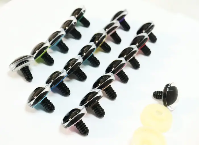 10 paires/lot d'yeux de chat 3D transparents de 10 mm à 30 mm, pupille noire, yeux d'animal de jouet avec rondelle de fixation - Option de taille et de couleur --N19