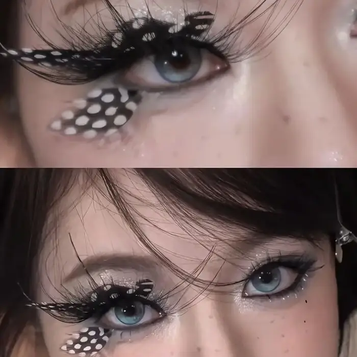 Faux cils épais et festonnés pour scène de théâtre