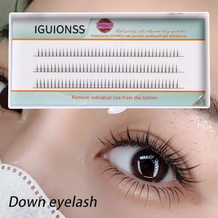 IGUIONSS Cils inférieurs en forme de A (5-6 mm) Extension de faux cils individuels naturels Clusters